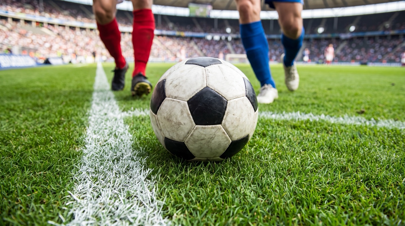 Balon de futbol en la linea de cal antes de un partido de la jornada 2 del Apertura 2026