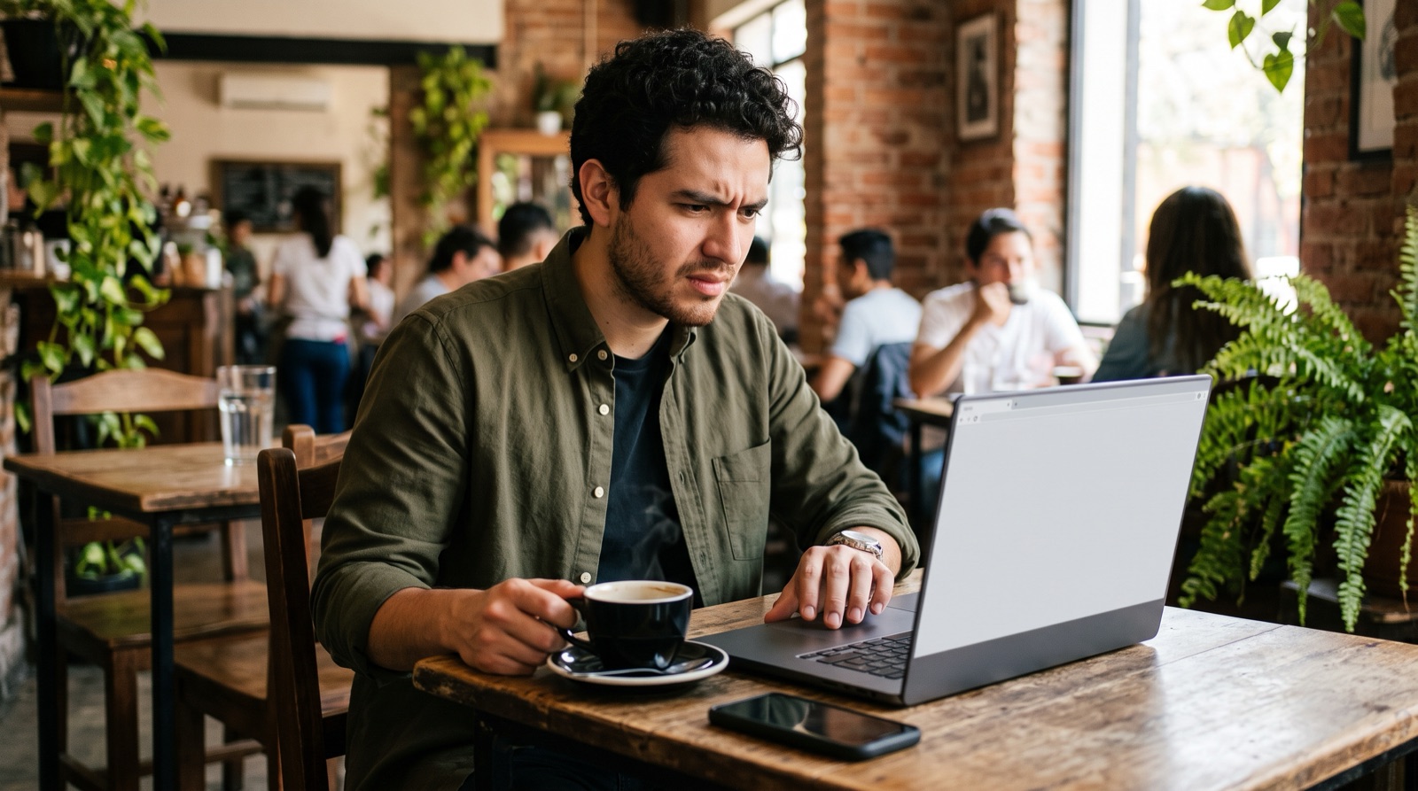 Aficionado revisa en su laptop una casa de apuestas que no carga desde México