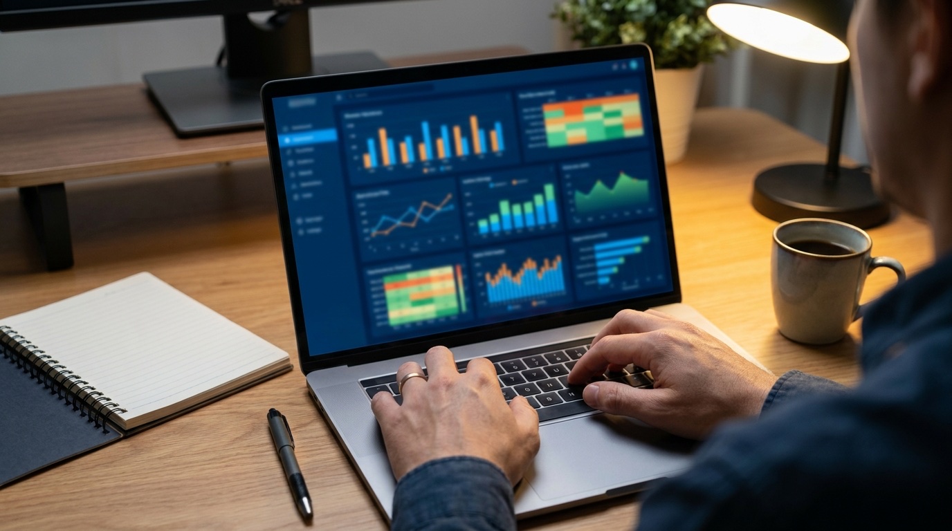 Tipster analizando estadísticas deportivas en una laptop
