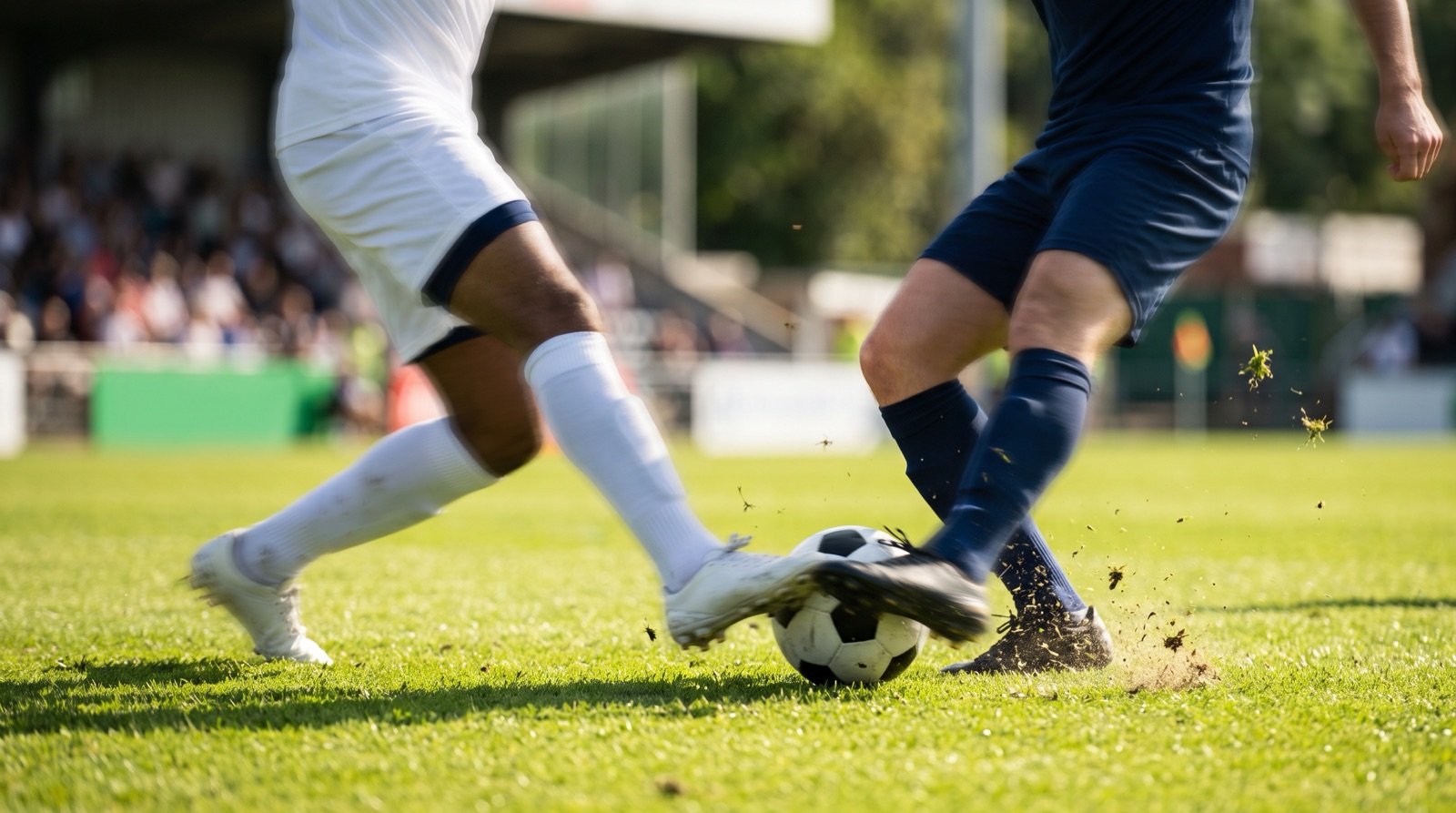 Dos futbolistas disputan el balón en un partido de LaLiga