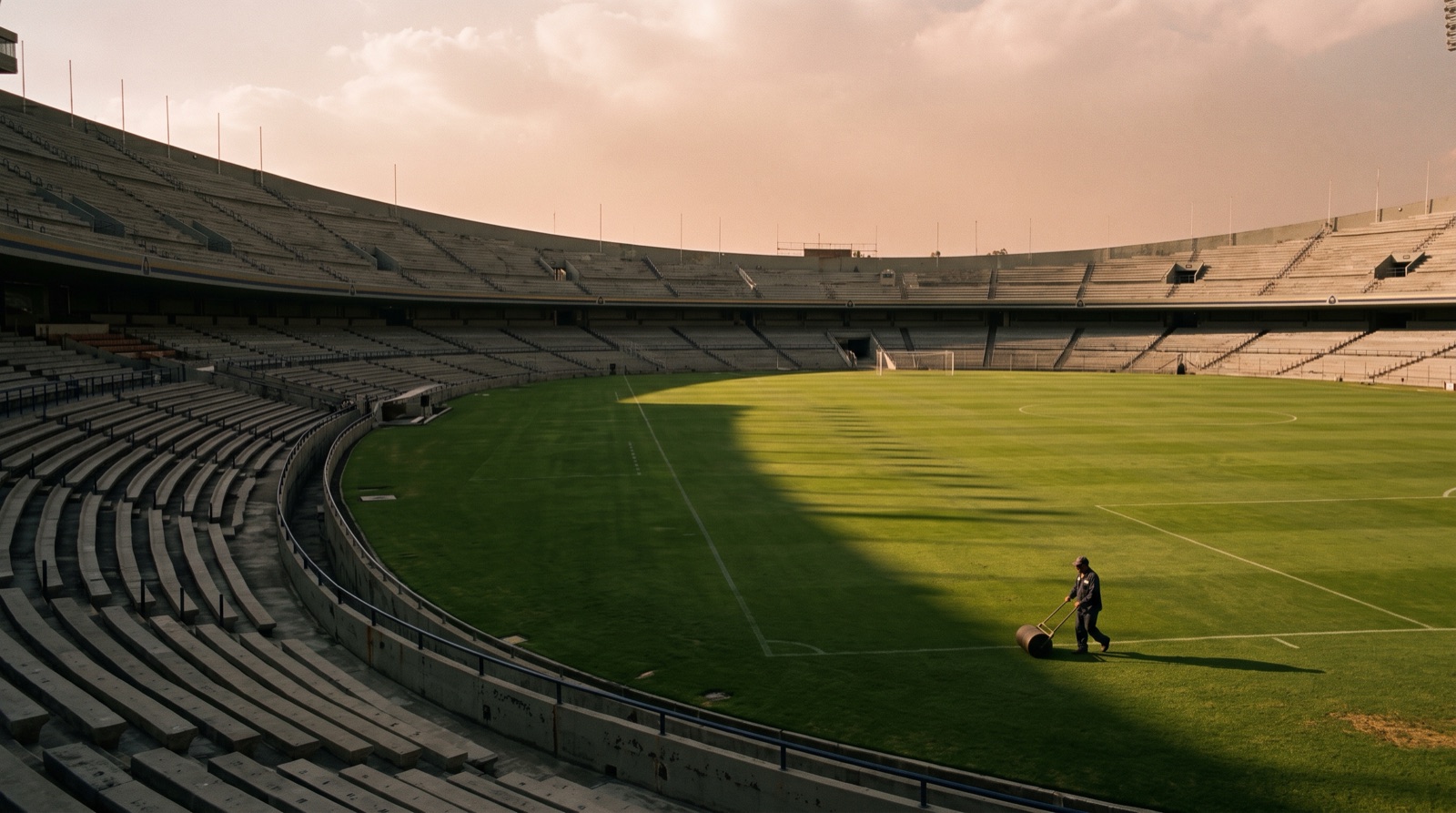 Estadio de futbol en la Ciudad de Mexico antes de un partido de la Liga MX
