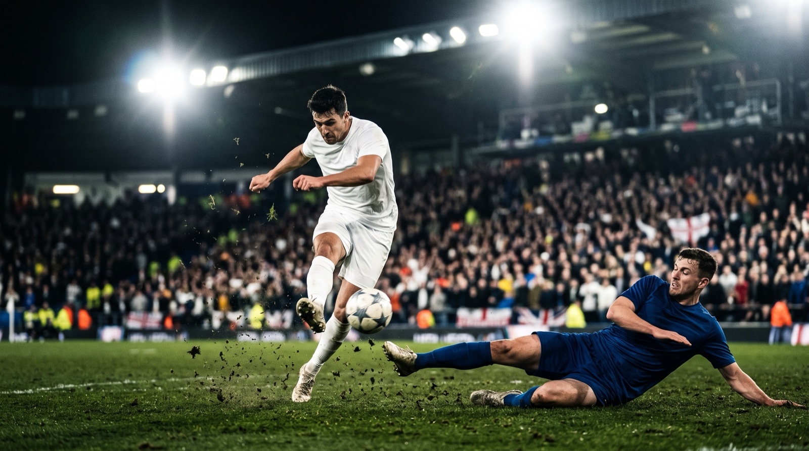 Disparo a gol en un partido de la fase de liga de la Champions League