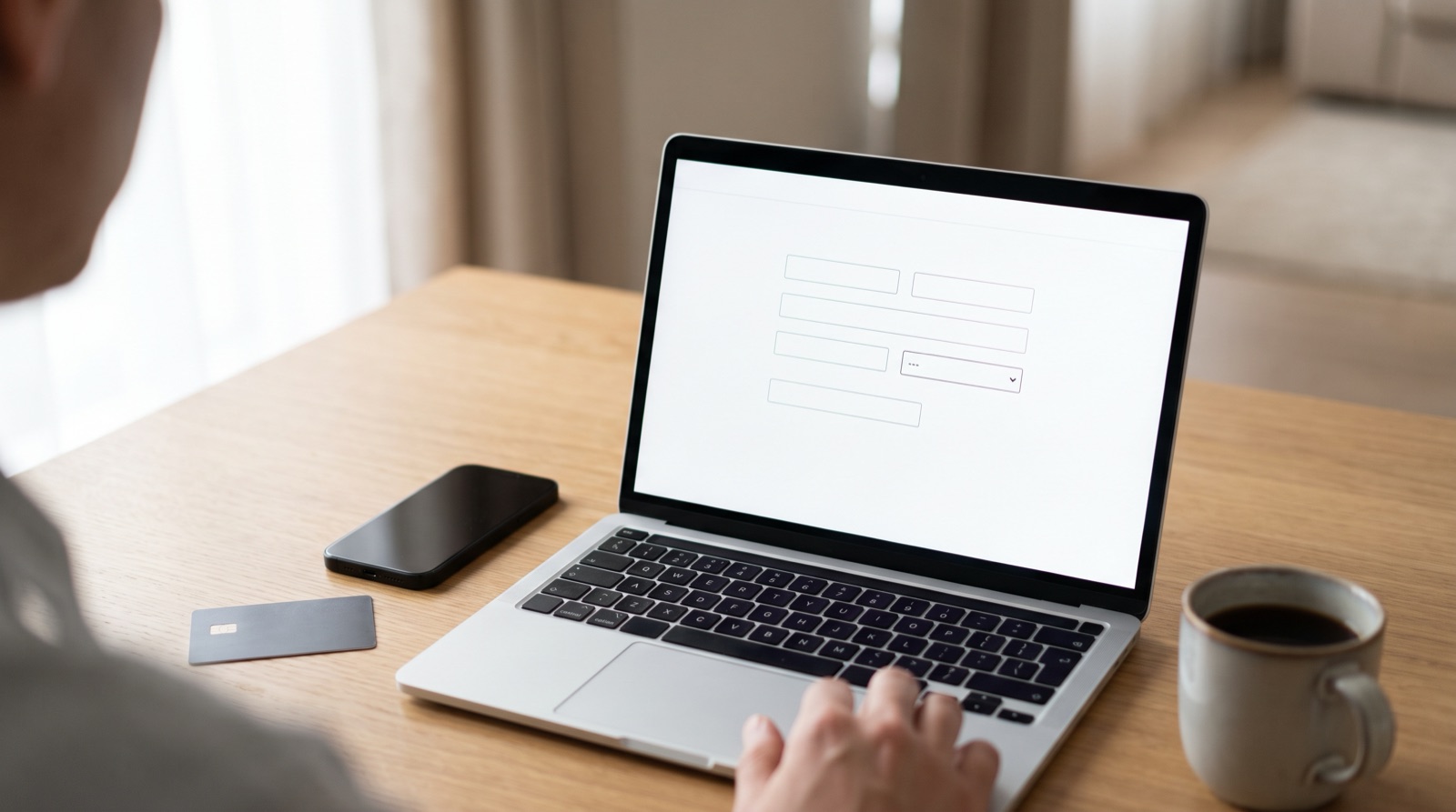Formulario de registro de una casa de apuestas abierto en una laptop junto a una identificacion